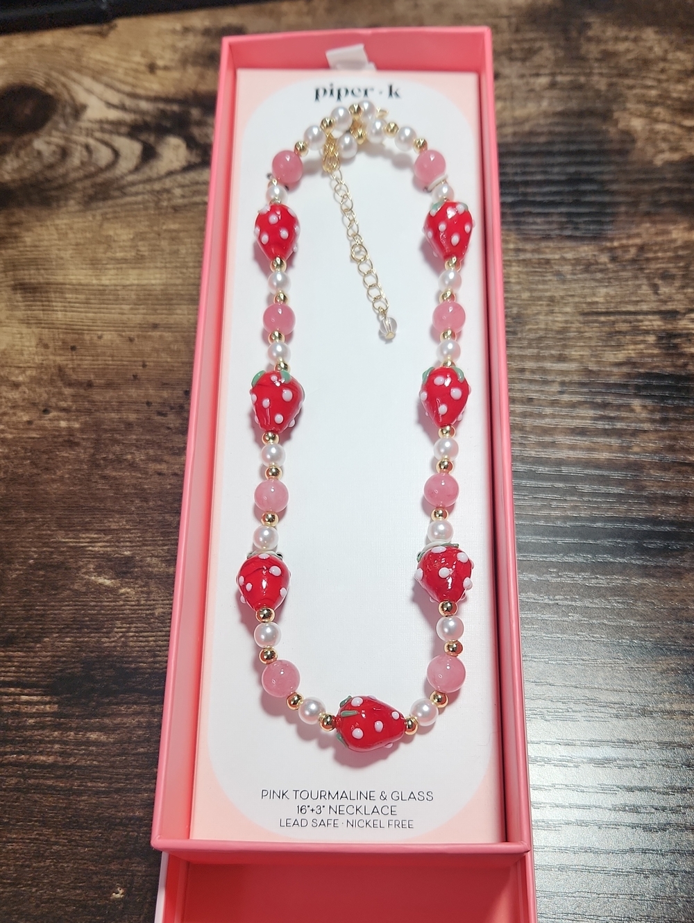 NIB Piper K Stawberry Necklace